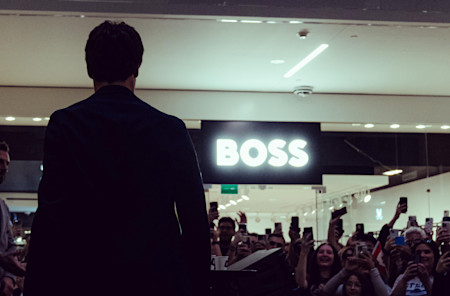 Meeting Lance's home fans as he takes to the BOSS pop-up stage