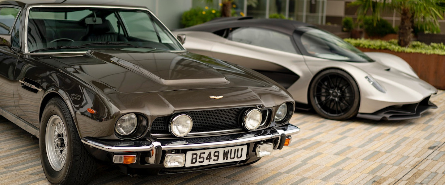 Past meets the future: The V8 Vantage sits alongside the Valhalla