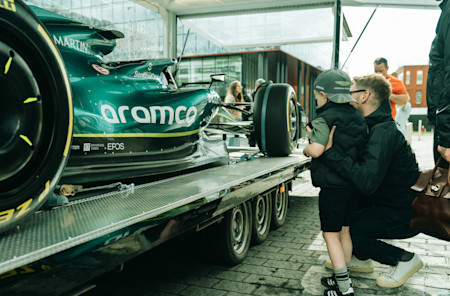 Close enough to touch an F1 car. Our visit to Royal Manchester Children's Hospital was a very special 'pitstop' on our tour of the country.