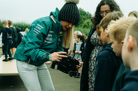 Jessica Hawkins was at Silverstone Primary School to provide insights into the world of F1. 